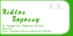 miklos bagossy business card